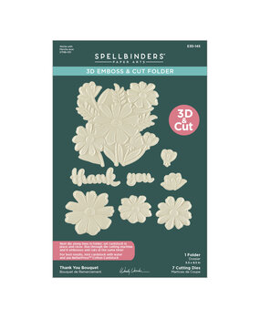 Spellbinders Tabbed Classics 3D Emboss & Cut Folder Thank You Bouquet (E3D-145) Spellbinders Tabbed Classics 3D Emboss & Cut Folder Thank You Bouquet (E3D-145)