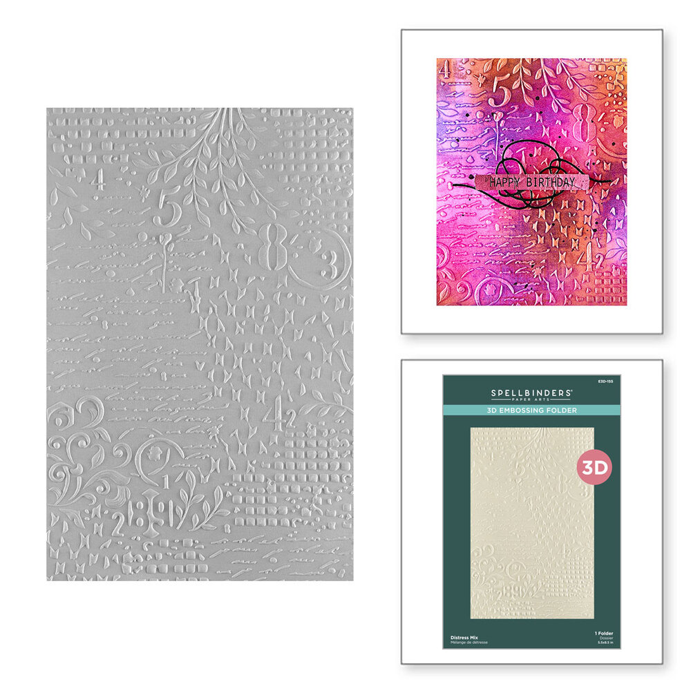 Spellbinders Beautifully Imperfect 3D Embossing Folder Distress Mix (E3D-155) Spellbinders Beautifully Imperfect 3D Embossing Folder Distress Mix (E3D-155)