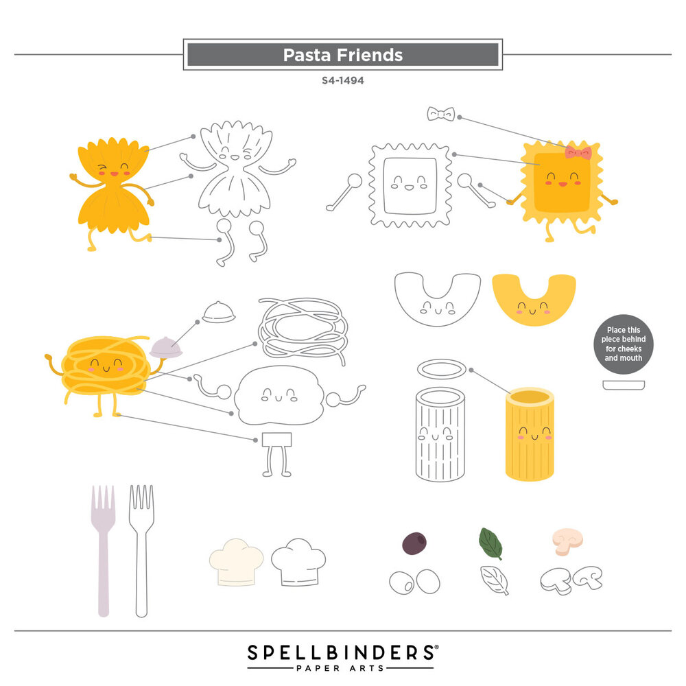 Spellbinders Buon Appetito Etched Dies Pasta Friends (S4-1494) Spellbinders Buon Appetito Etched Dies Pasta Friends (S4-1494)