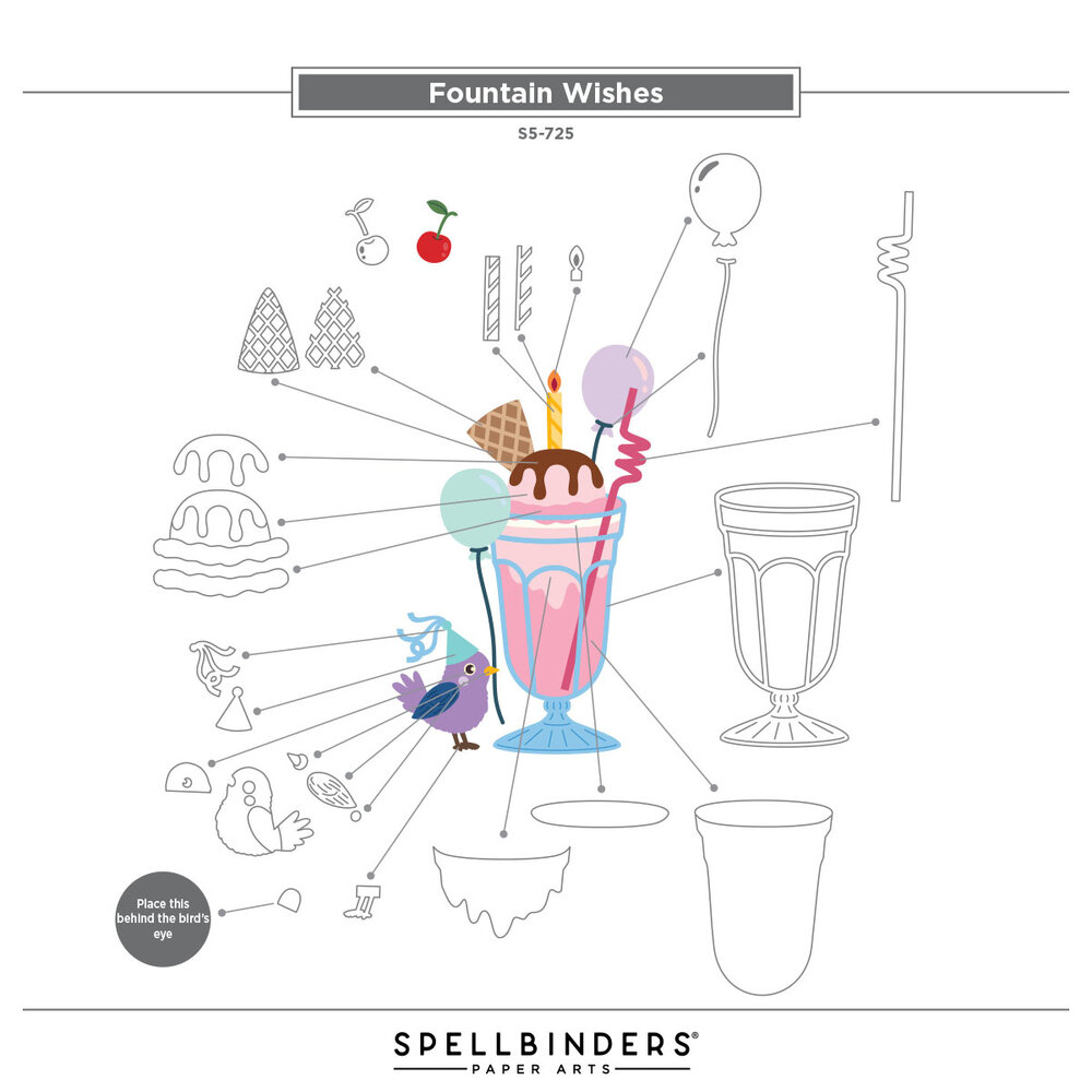 Spellbinders Happier Hour Etched Dies Fountain Wishes (S5-725) Spellbinders Happier Hour Etched Dies Fountain Wishes (S5-725)