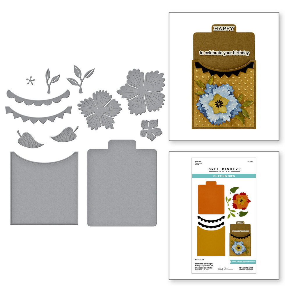 Spellbinders Tabbed Classics Etched Dies Essential Envelope Every Day Add-Ons (S6-260) Spellbinders Tabbed Classics Etched Dies Essential Envelope Every Day Add-Ons (S6-260)