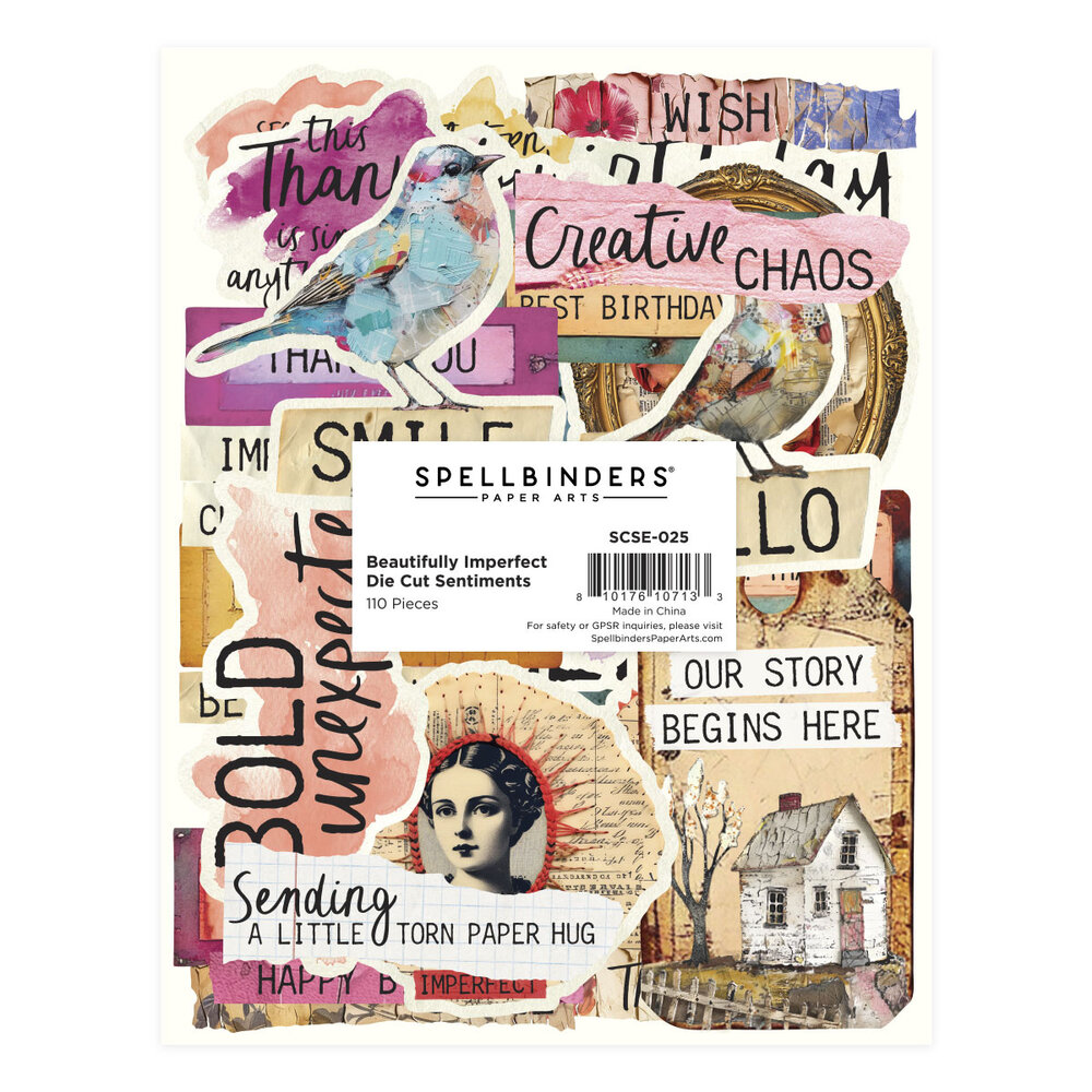 Spellbinders Beautifully Imperfect Die Cut Sentiments (110pcs) (SCSE-025) Spellbinders Beautifully Imperfect Die Cut Sentiments (110pcs) (SCSE-025)