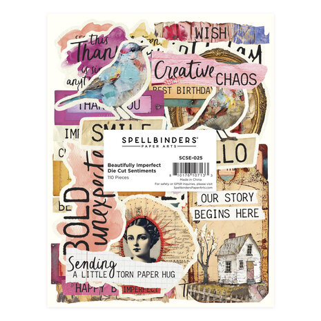 Spellbinders Beautifully Imperfect Die Cut Sentiments (110pcs) (SCSE-025) Spellbinders Beautifully Imperfect Die Cut Sentiments (110pcs) (SCSE-025)