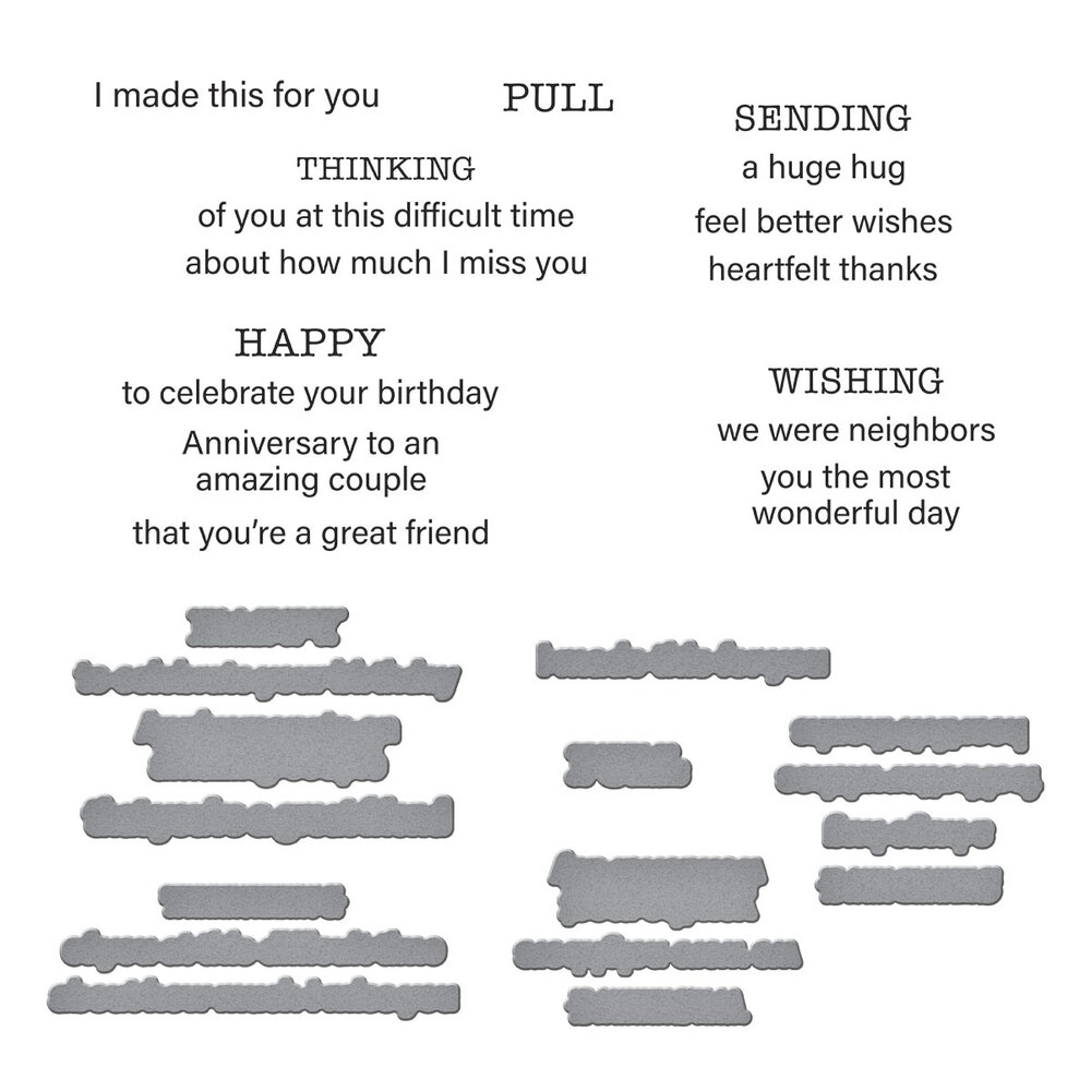 Spellbinders Tabbed Classics Clear Stamp & Die Set Tabbed In & Out Sentiments (SDS-207) Spellbinders Tabbed Classics Clear Stamp & Die Set Tabbed In & Out Sentiments (SDS-207)