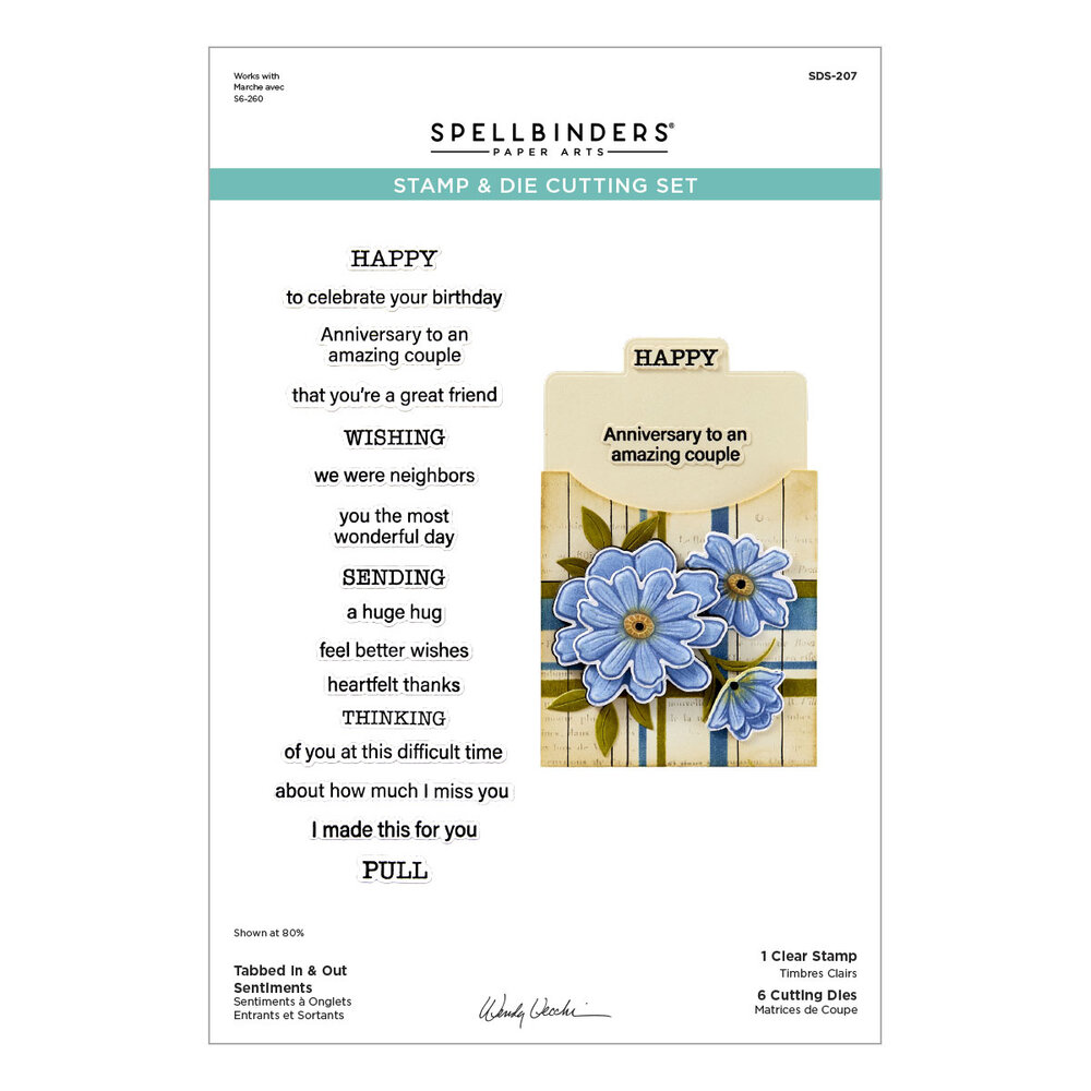 Spellbinders Tabbed Classics Clear Stamp & Die Set Tabbed In & Out Sentiments (SDS-207) Spellbinders Tabbed Classics Clear Stamp & Die Set Tabbed In & Out Sentiments (SDS-207)