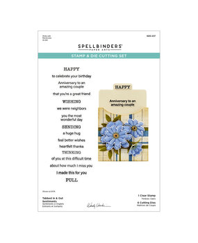 Spellbinders Tabbed Classics Clear Stamp & Die Set Tabbed In & Out Sentiments (SDS-207) Spellbinders Tabbed Classics Clear Stamp & Die Set Tabbed In & Out Sentiments (SDS-207)