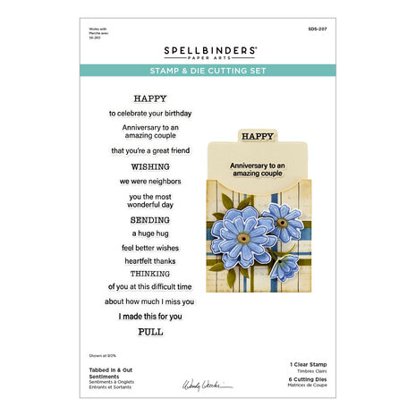 Spellbinders Tabbed Classics Clear Stamp & Die Set Tabbed In & Out Sentiments (SDS-207) Spellbinders Tabbed Classics Clear Stamp & Die Set Tabbed In & Out Sentiments (SDS-207)