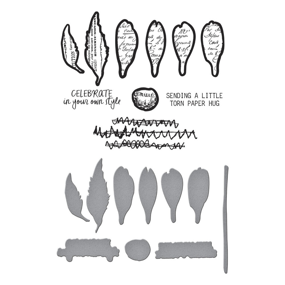 Spellbinders Beautifully Imperfect Clear Stamp & Die Set Sculpted Scripted Floral (SDS-215) Spellbinders Beautifully Imperfect Clear Stamp & Die Set Sculpted Scripted Floral (SDS-215)