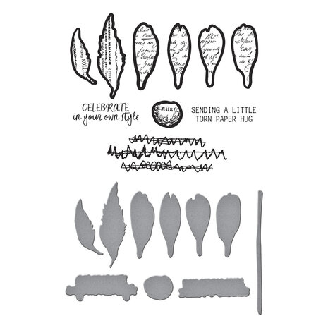Spellbinders Beautifully Imperfect Clear Stamp & Die Set Sculpted Scripted Floral (SDS-215) Spellbinders Beautifully Imperfect Clear Stamp & Die Set Sculpted Scripted Floral (SDS-215)