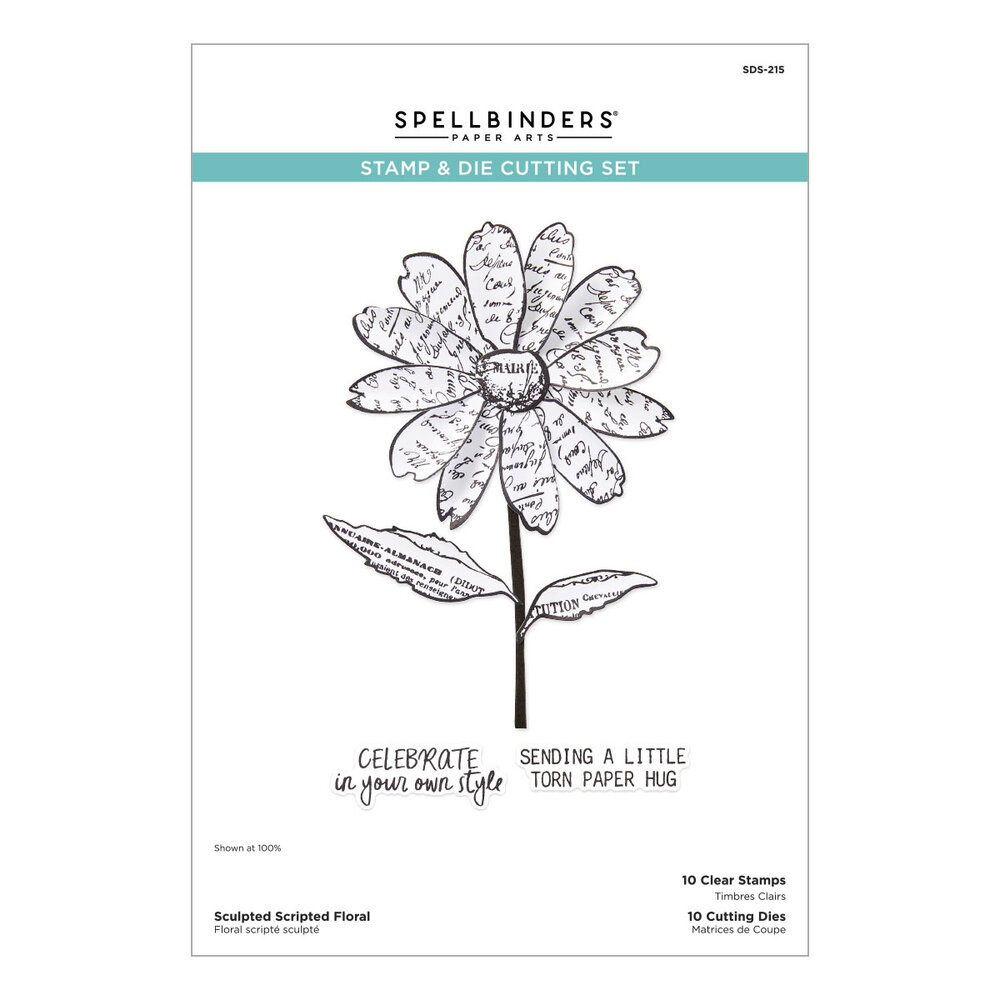 Spellbinders Beautifully Imperfect Clear Stamp & Die Set Sculpted Scripted Floral (SDS-215) Spellbinders Beautifully Imperfect Clear Stamp & Die Set Sculpted Scripted Floral (SDS-215)