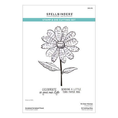 Spellbinders Beautifully Imperfect Clear Stamp & Die Set Sculpted Scripted Floral (SDS-215) Spellbinders Beautifully Imperfect Clear Stamp & Die Set Sculpted Scripted Floral (SDS-215)