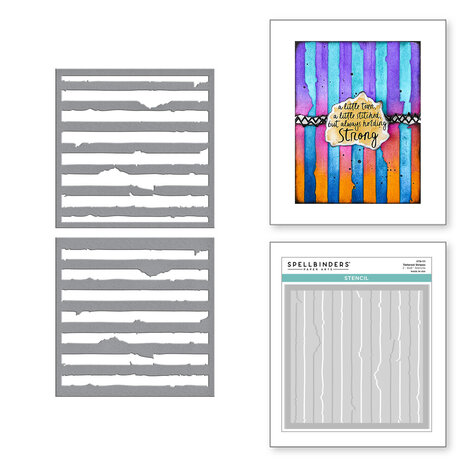 Spellbinders Beautifully Imperfect Stencils Tattered Stripes (STN-111) Spellbinders Beautifully Imperfect Stencils Tattered Stripes (STN-111)