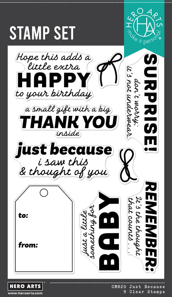 Hero Arts Best Gift Ever Clear Stamp Set Just Because (CM820) Hero Arts Best Gift Ever Clear Stamp Set Just Because (CM820)
