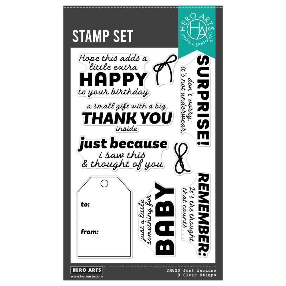 Hero Arts Best Gift Ever Clear Stamp Set Just Because (CM820) Hero Arts Best Gift Ever Clear Stamp Set Just Because (CM820)