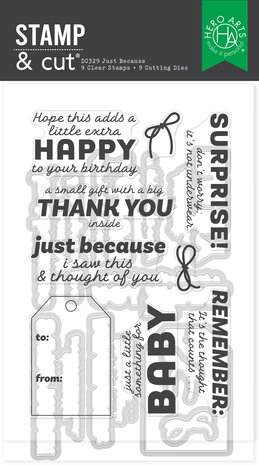 Hero Arts Best Gift Ever Stamp & Cut Set Just Because (DC329) Hero Arts Best Gift Ever Stamp & Cut Set Just Because (DC329)