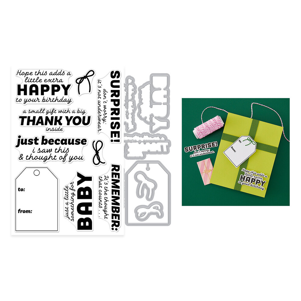 Hero Arts Best Gift Ever Stamp & Cut Set Just Because (DC329) Hero Arts Best Gift Ever Stamp & Cut Set Just Because (DC329)