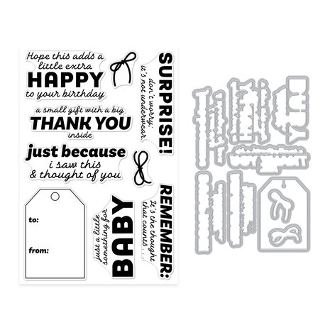 Hero Arts Best Gift Ever Stamp & Cut Set Just Because (DC329) Hero Arts Best Gift Ever Stamp & Cut Set Just Because (DC329)