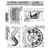 Stampers Anonymous Ringmaster Blueprint Tim Holtz Cling Stamps (CMS151)