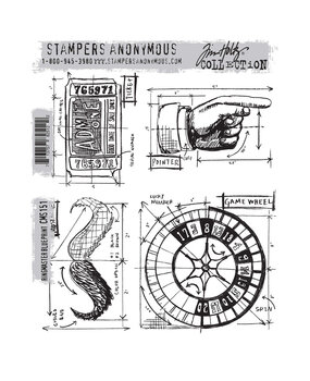 Stampers Anonymous Ringmaster Blueprint Tim Holtz Cling Stamps (CMS151) Stampers Anonymous Ringmaster Blueprint Tim Holtz Cling Stamps (CMS151)