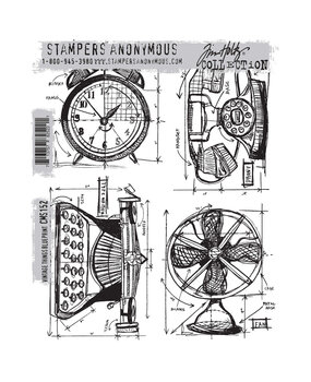 Stampers Anonymous Vintage Things Blueprint Tim Holtz Cling Stamps (CMS152) Stampers Anonymous Vintage Things Blueprint Tim Holtz Cling Stamps (CMS152)
