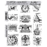 Stampers Anonymous Mini Blueprints 4 Tim Holtz Cling Stamps (CMS154)