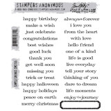 Stampers Anonymous Simple Sayings Tim Holtz Cling Stamps (CMS155)