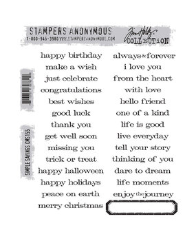 Stampers Anonymous Simple Sayings Tim Holtz Cling Stamps (CMS155) Stampers Anonymous Simple Sayings Tim Holtz Cling Stamps (CMS155)