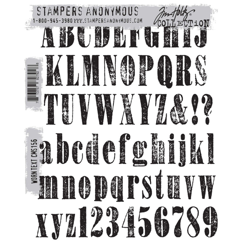 Stampers Anonymous Worn Text Tim Holtz Cling Stamps (CMS156) Stampers Anonymous Worn Text Tim Holtz Cling Stamps (CMS156)