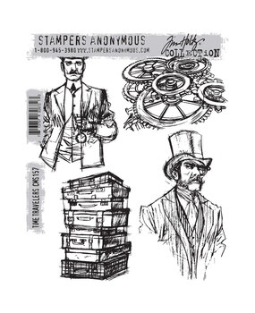 Stampers Anonymous Time Travelers Tim Holtz Cling Stamps (CMS157) Stampers Anonymous Time Travelers Tim Holtz Cling Stamps (CMS157)