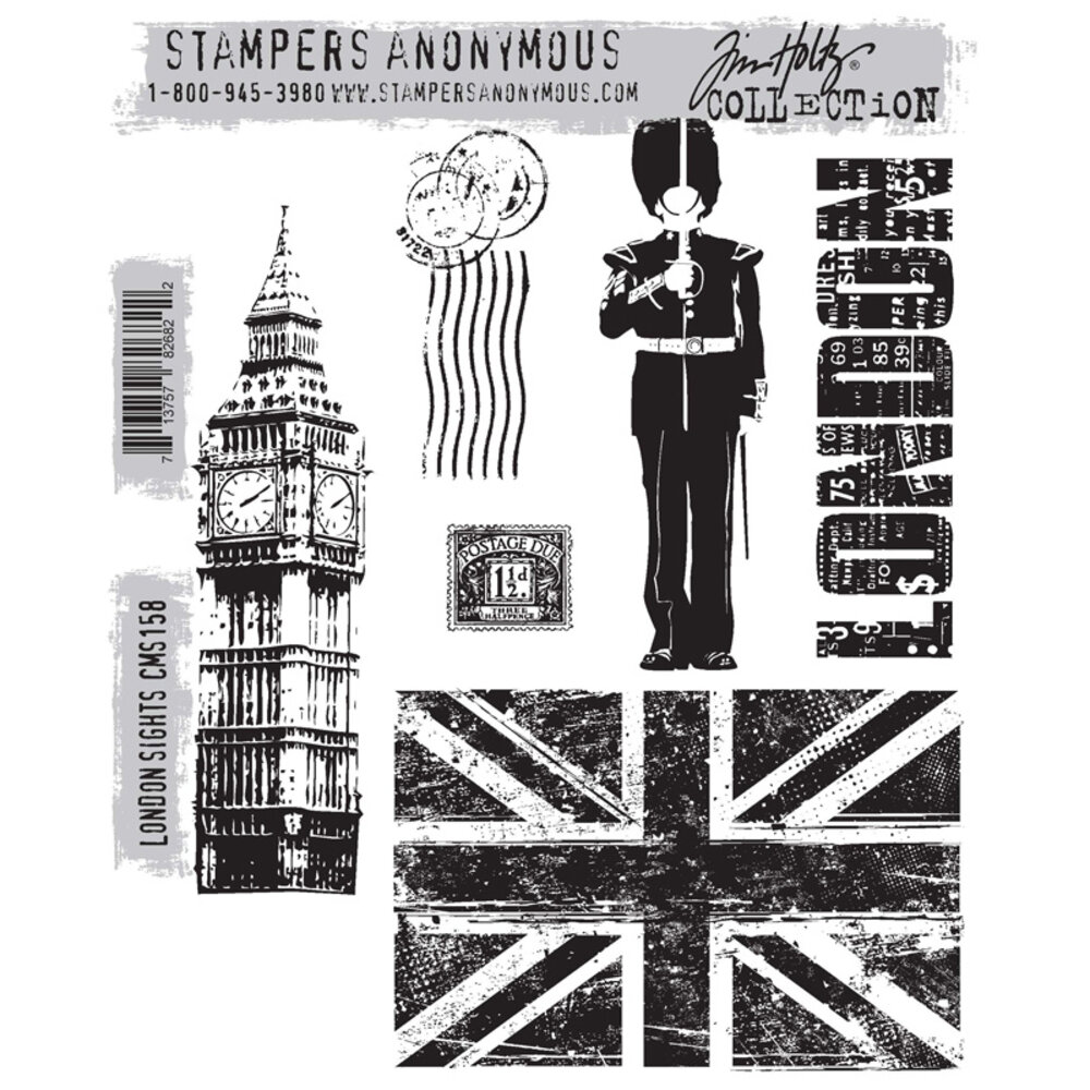 Stampers Anonymous London Sights Tim Holtz Cling Stamps (CMS158) Stampers Anonymous London Sights Tim Holtz Cling Stamps (CMS158)