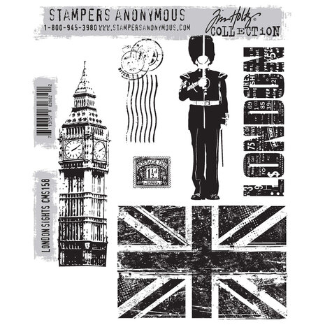 Stampers Anonymous London Sights Tim Holtz Cling Stamps (CMS158) Stampers Anonymous London Sights Tim Holtz Cling Stamps (CMS158)