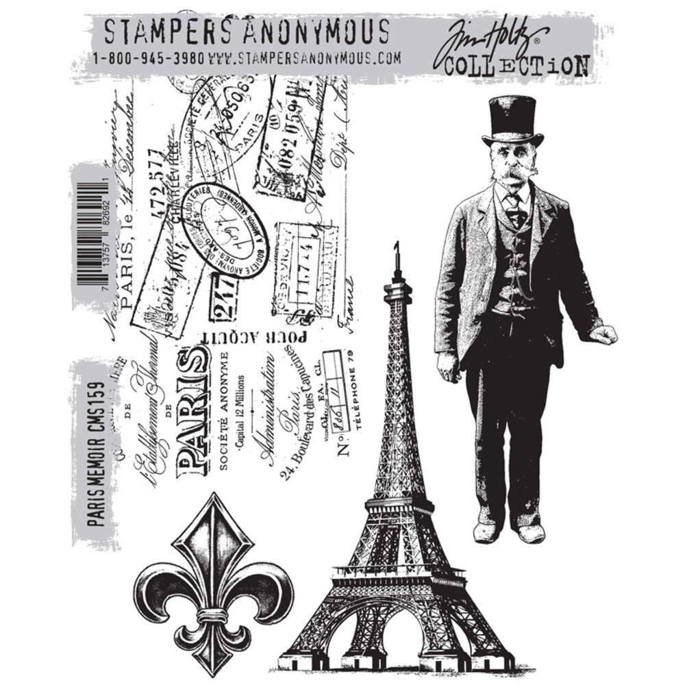 Stampers Anonymous Paris Memoir Tim Holtz Cling Stamps (CMS159) Stampers Anonymous Paris Memoir Tim Holtz Cling Stamps (CMS159)