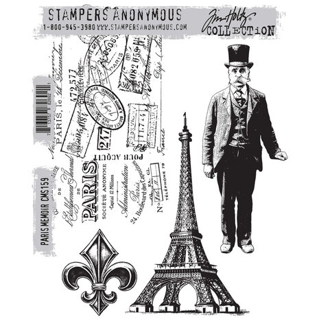 Stampers Anonymous Paris Memoir Tim Holtz Cling Stamps (CMS159) Stampers Anonymous Paris Memoir Tim Holtz Cling Stamps (CMS159)