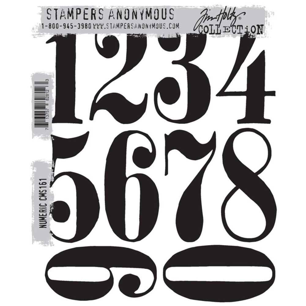 Stampers Anonymous Numeric Tim Holtz Cling Stamps (CMS161) Stampers Anonymous Numeric Tim Holtz Cling Stamps (CMS161)