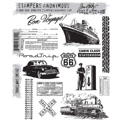 Stampers Anonymous Travel Ways Tim Holtz Cling Stamps (CMS162) Stampers Anonymous Travel Ways Tim Holtz Cling Stamps (CMS162)