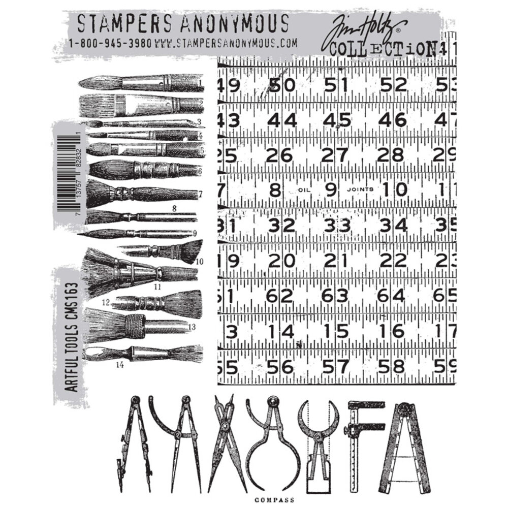 Stampers Anonymous Artful Tools Tim Holtz Cling Stamps (CMS163) Stampers Anonymous Artful Tools Tim Holtz Cling Stamps (CMS163)