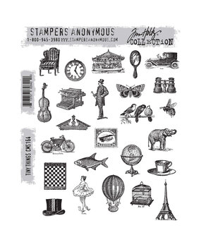 Stampers Anonymous Tiny Things Tim Holtz Cling Stamps (CMS164) Stampers Anonymous Tiny Things Tim Holtz Cling Stamps (CMS164)