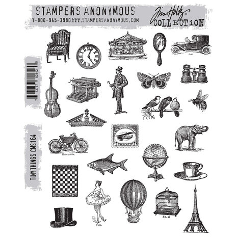Stampers Anonymous Tiny Things Tim Holtz Cling Stamps (CMS164) Stampers Anonymous Tiny Things Tim Holtz Cling Stamps (CMS164)