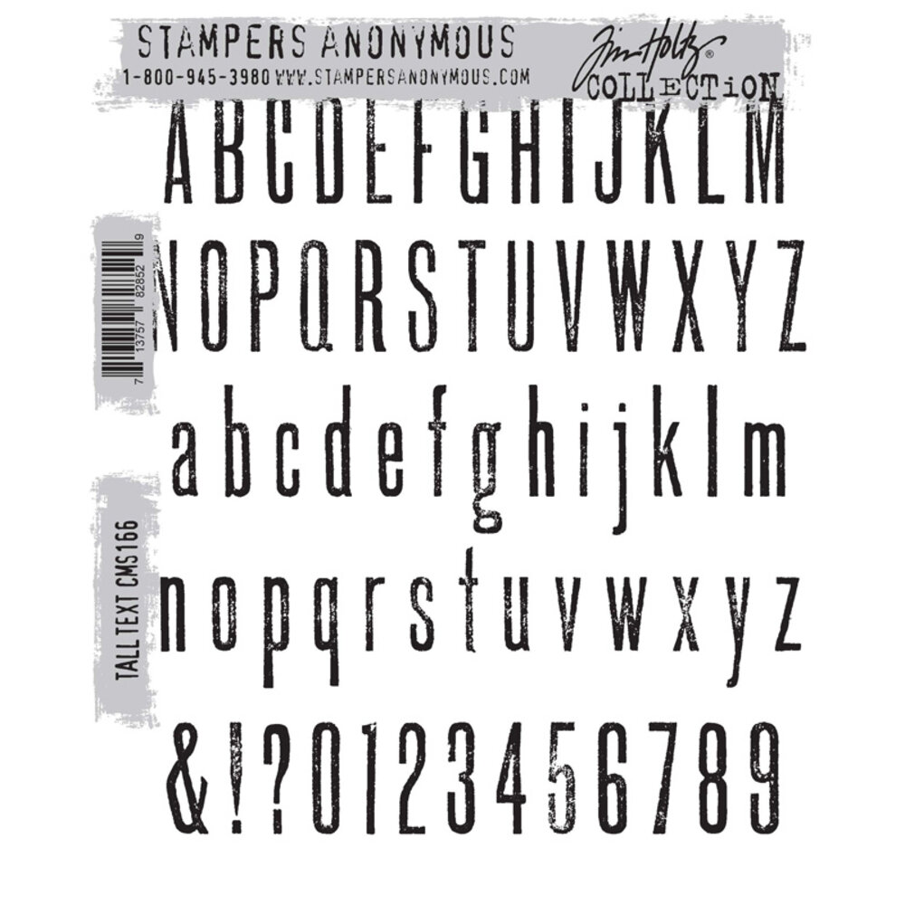 Stampers Anonymous Tall Text Tim Holtz Cling Stamps (CMS166) Stampers Anonymous Tall Text Tim Holtz Cling Stamps (CMS166)