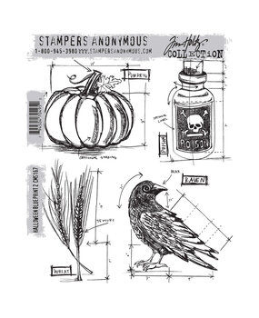Stampers Anonymous Halloween Blueprint 2 Tim Holtz Cling Stamps (CMS167) Stampers Anonymous Halloween Blueprint 2 Tim Holtz Cling Stamps (CMS167)