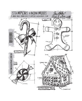 Stampers Anonymous Christmas Blueprint 3 Tim Holtz Cling Stamps (CMS169) Stampers Anonymous Christmas Blueprint 3 Tim Holtz Cling Stamps (CMS169)