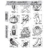Stampers Anonymous Mini Blueprints 5 Tim Holtz Cling Stamps (CMS170)