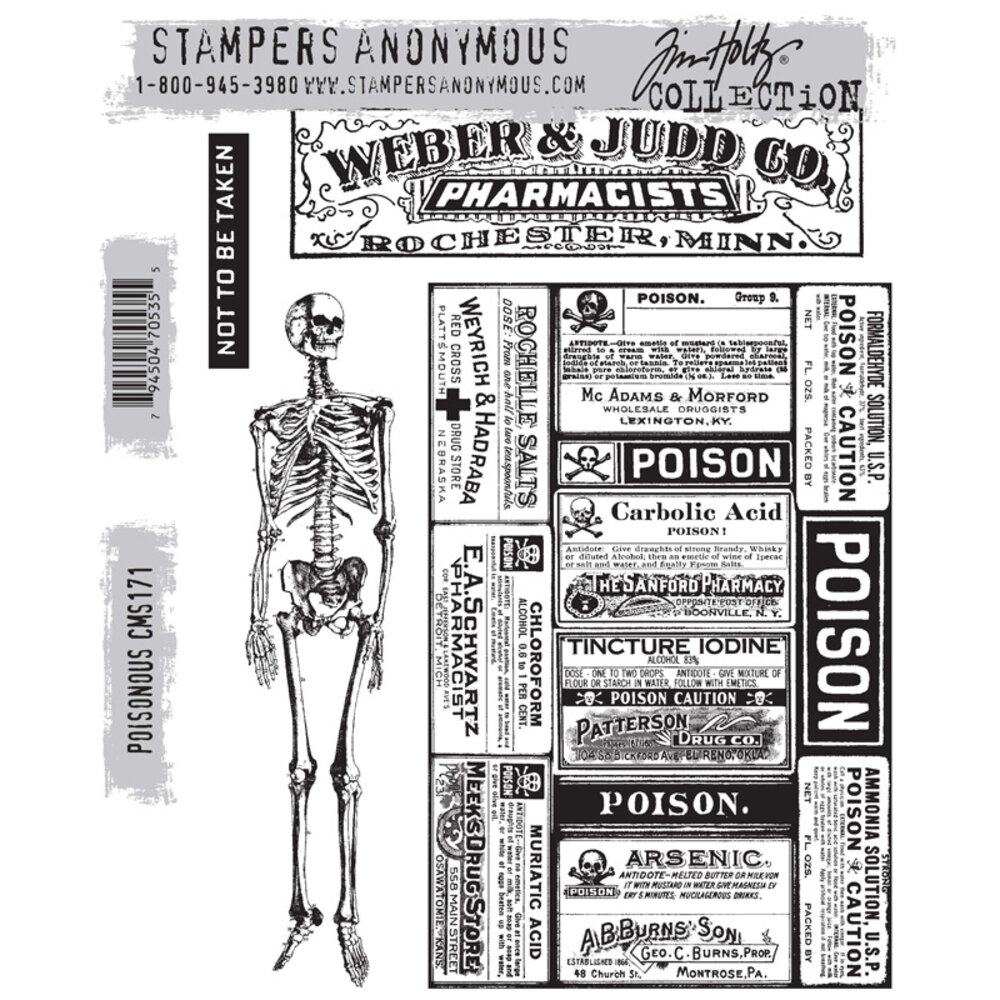 Stampers Anonymous Poisonous Tim Holtz Cling Stamps (CMS171) Stampers Anonymous Poisonous Tim Holtz Cling Stamps (CMS171)