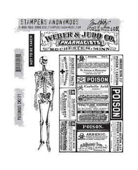 Stampers Anonymous Poisonous Tim Holtz Cling Stamps (CMS171) Stampers Anonymous Poisonous Tim Holtz Cling Stamps (CMS171)