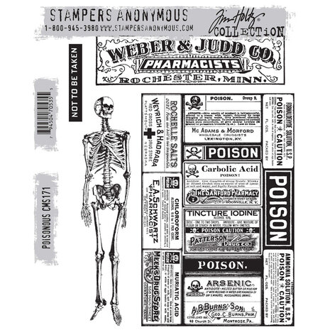 Stampers Anonymous Poisonous Tim Holtz Cling Stamps (CMS171) Stampers Anonymous Poisonous Tim Holtz Cling Stamps (CMS171)