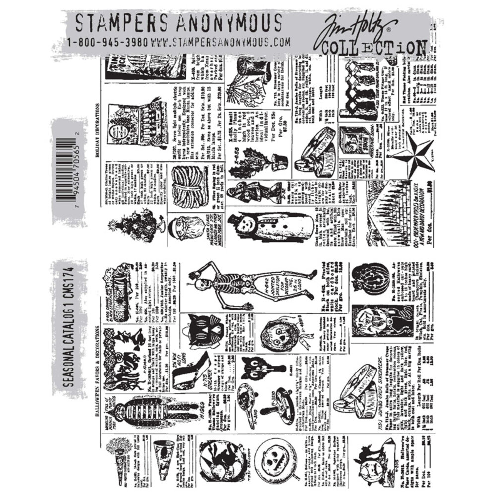 Stampers Anonymous Seasonal Catalog 1 Tim Holtz Cling Stamps (CMS174) Stampers Anonymous Seasonal Catalog 1 Tim Holtz Cling Stamps (CMS174)