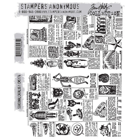 Stampers Anonymous Seasonal Catalog 1 Tim Holtz Cling Stamps (CMS174) Stampers Anonymous Seasonal Catalog 1 Tim Holtz Cling Stamps (CMS174)