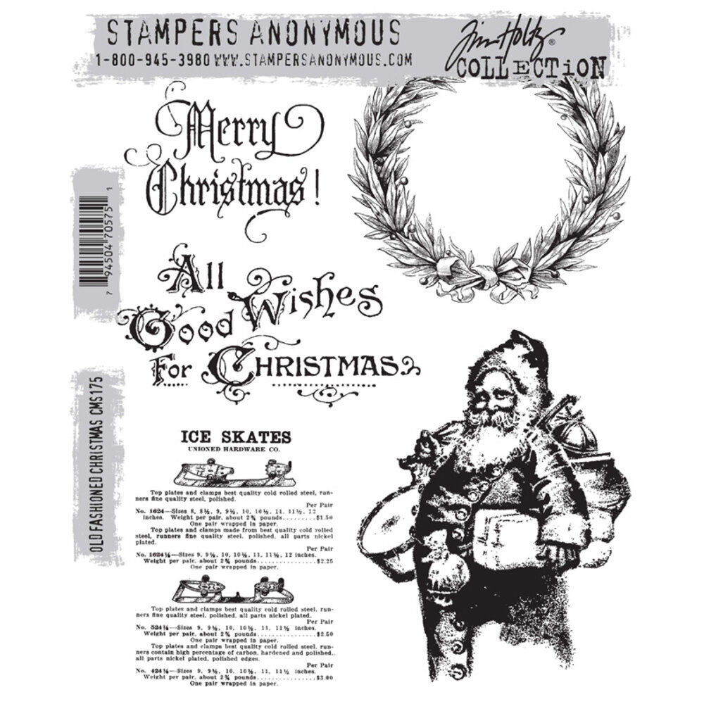 Stampers Anonymous Old Fashioned Christmas Tim Holtz Cling Stamps (CMS175) Stampers Anonymous Old Fashioned Christmas Tim Holtz Cling Stamps (CMS175)