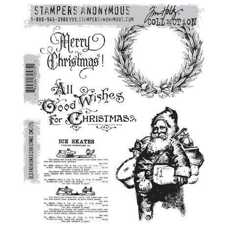 Stampers Anonymous Old Fashioned Christmas Tim Holtz Cling Stamps (CMS175) Stampers Anonymous Old Fashioned Christmas Tim Holtz Cling Stamps (CMS175)