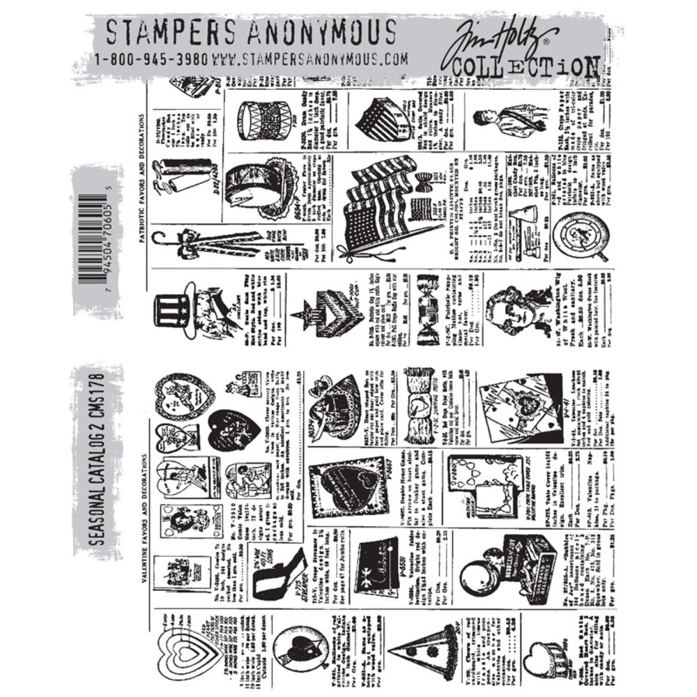 Stampers Anonymous Seasonal Catalog 2 Tim Holtz Cling Stamps (CMS178) Stampers Anonymous Seasonal Catalog 2 Tim Holtz Cling Stamps (CMS178)